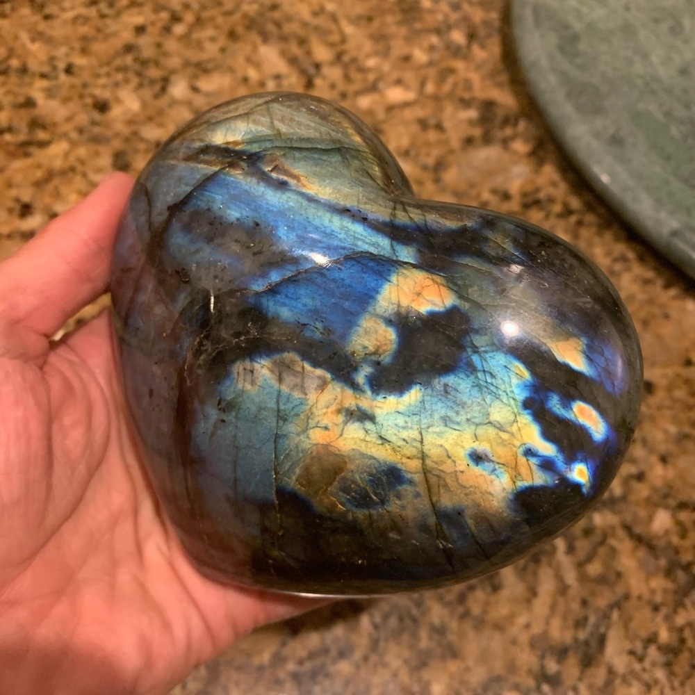 Labradorite - high flash large heart